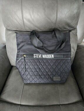 Steve Madden Black Quilted Laptop or Overnight Bag